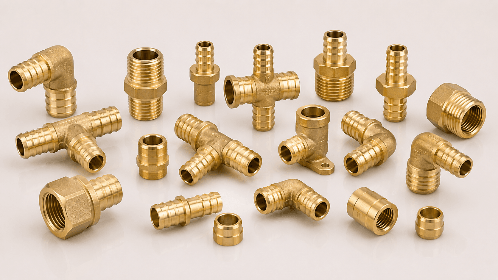 Brass PEX fitting for hot and cold water distribution, manufactured and exported by Pragati Products