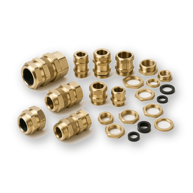 Brass cable glands manufactured for export by Pragati Products
