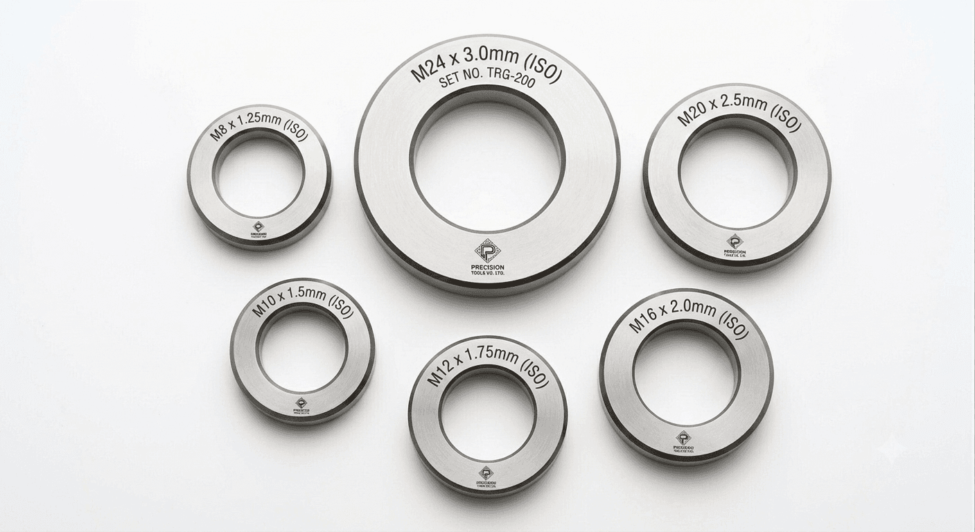 ISO thread ring gauge set used for external thread verification at Pragati Products