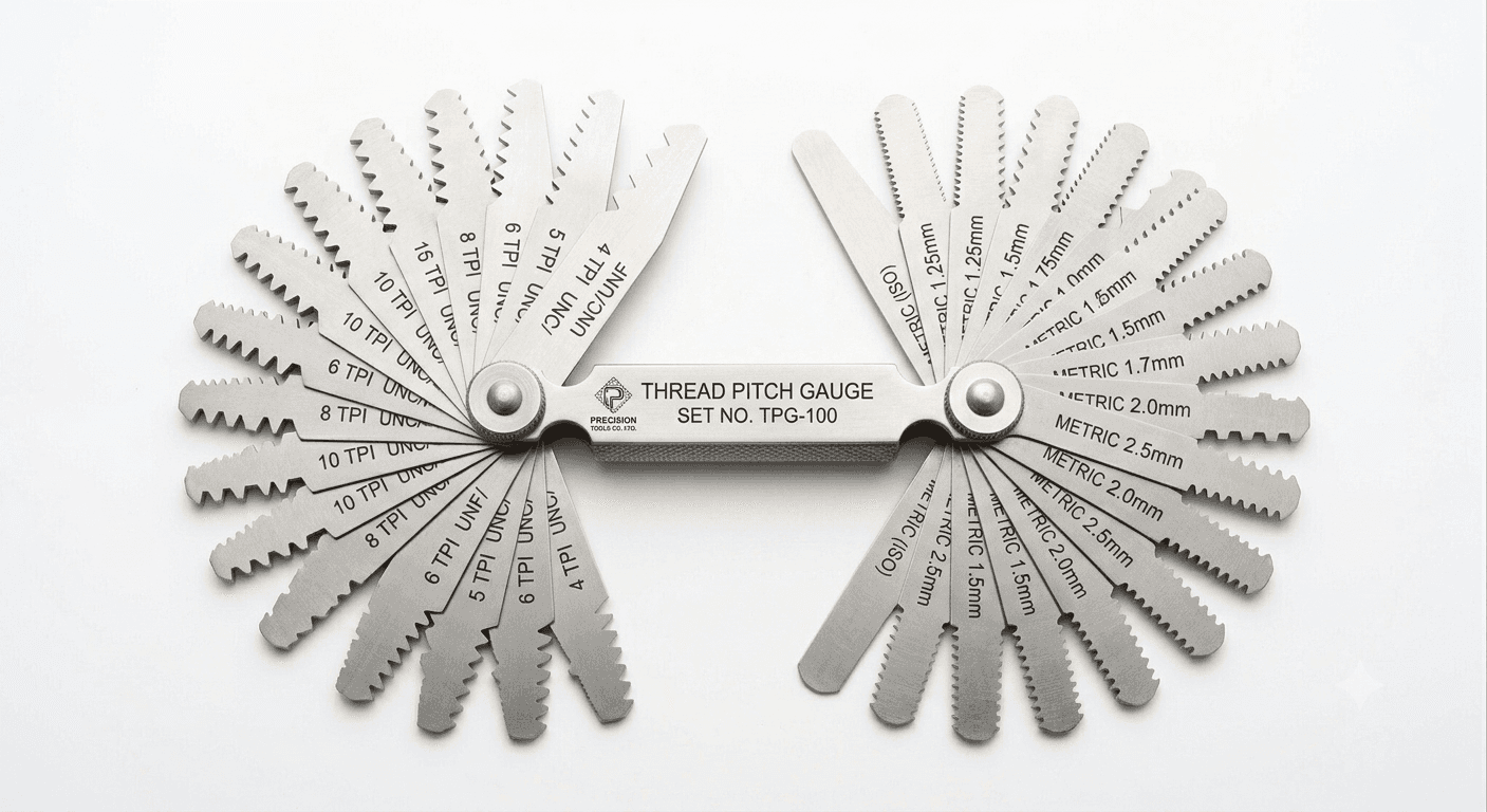 Thread pitch gauge set used to verify metric and UNC/UNF threads at Pragati Products